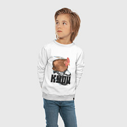 Свитшот хлопковый детский Курц мем, цвет: белый — фото 2