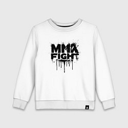 Свитшот хлопковый детский MMA боец черной краской, цвет: белый