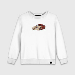 Свитшот хлопковый детский Японская машина арт, цвет: белый