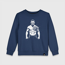 Свитшот хлопковый детский Тони Фергюсон, цвет: тёмно-синий