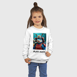 Свитшот хлопковый детский Акулини асасини - самурай мем, цвет: белый — фото 2