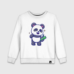 Свитшот хлопковый детский Добрая панда, цвет: белый