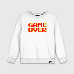 Свитшот хлопковый детский Конец игры 8 бит, цвет: белый
