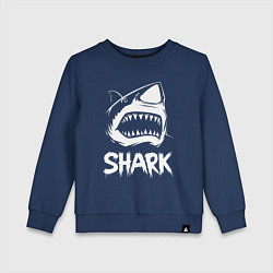 Свитшот хлопковый детский Агрессивная пасть акулы, цвет: тёмно-синий