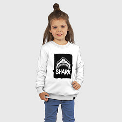 Свитшот хлопковый детский Акула с открытой пастью, цвет: белый — фото 2