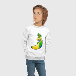 Свитшот хлопковый детский Банановый попугай, цвет: белый — фото 2