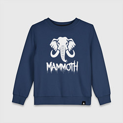 Свитшот хлопковый детский Мамонт белой краской, цвет: тёмно-синий