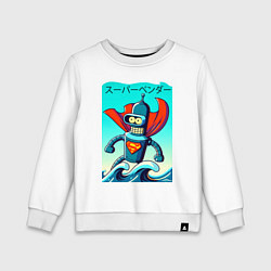 Свитшот хлопковый детский Super Bender - Japanese style, цвет: белый