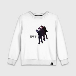 Свитшот хлопковый детский Тэхен BTS, цвет: белый