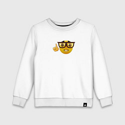 Свитшот хлопковый детский Смайл-ботан, цвет: белый