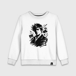 Свитшот хлопковый детский Есенин вихрь ветра, цвет: белый
