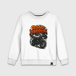Свитшот хлопковый детский Дорожный воин, цвет: белый