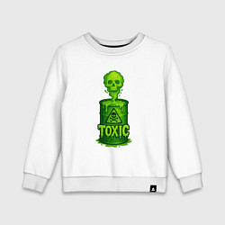 Свитшот хлопковый детский Toxic зеленая кислота, цвет: белый