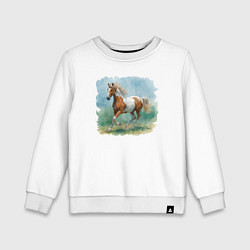 Свитшот хлопковый детский Квотерхорс, цвет: белый