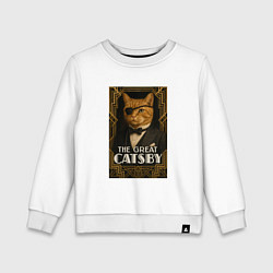 Свитшот хлопковый детский The great Catsby, цвет: белый