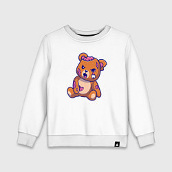 Свитшот хлопковый детский Мишка зомби, цвет: белый