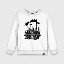 Свитшот хлопковый детский Индустриальный рассвет, цвет: белый
