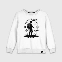 Свитшот хлопковый детский Путешественник путь к горизонту, цвет: белый