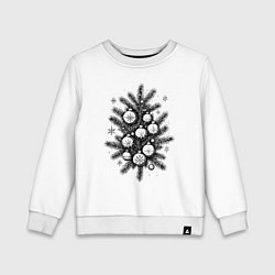 Свитшот хлопковый детский Рождественский букет с шарами, цвет: белый