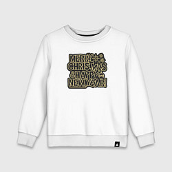 Свитшот хлопковый детский Рождество и новый год, цвет: белый