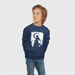 Свитшот хлопковый детский Девушка гот аниме, цвет: тёмно-синий — фото 2