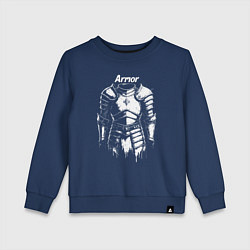 Свитшот хлопковый детский Доспехи символ силы и защиты, цвет: тёмно-синий