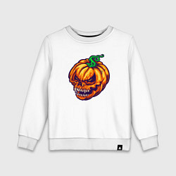Свитшот хлопковый детский Monster pumpkin, цвет: белый
