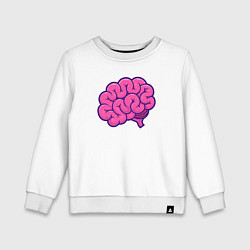 Свитшот хлопковый детский Pinky brain, цвет: белый
