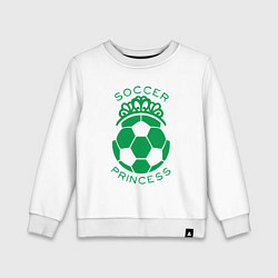 Свитшот хлопковый детский Футбольная принцесса, цвет: белый