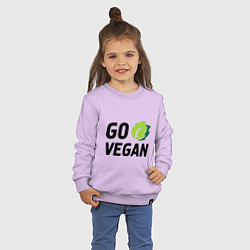 Свитшот хлопковый детский Go vegan, цвет: лаванда — фото 2