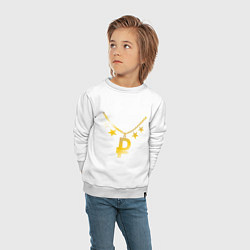 Свитшот хлопковый детский Золотой рубль, цвет: белый — фото 2