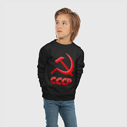Свитшот хлопковый детский СССР Логотип, цвет: черный — фото 2