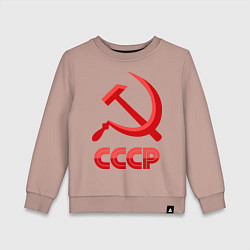 Свитшот хлопковый детский СССР Логотип, цвет: пыльно-розовый