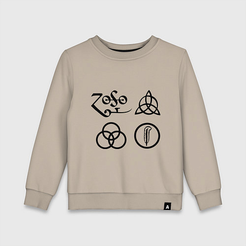 Детский свитшот Led Zeppelin: symbols / Миндальный – фото 1