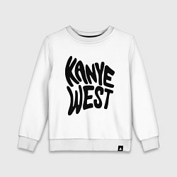 Свитшот хлопковый детский Kanye West, цвет: белый