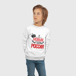 Свитшот хлопковый детский Россия с новым годом, цвет: белый — фото 2
