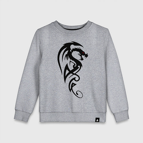 Детский свитшот Дракон стильный трайбл / Меланж – фото 1