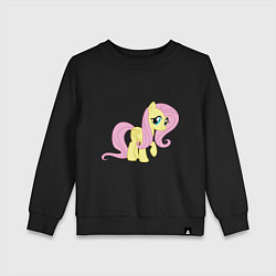 Свитшот хлопковый детский Пони пегас Флаттершай, цвет: черный