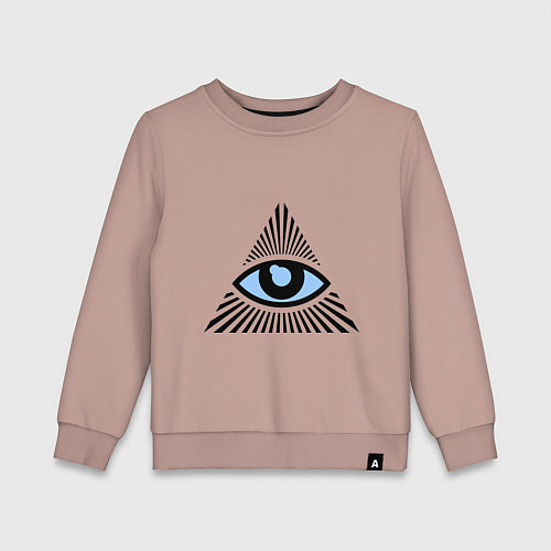 Детский свитшот Всевидящее око (глаз в треугольнике) / Пыльно-розовый – фото 1