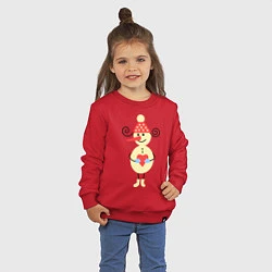 Свитшот хлопковый детский Снеговик, цвет: красный — фото 2