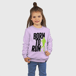 Свитшот хлопковый детский Рожден для бега, цвет: лаванда — фото 2