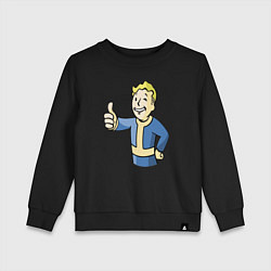 Свитшот хлопковый детский Fallout vault boy, цвет: черный