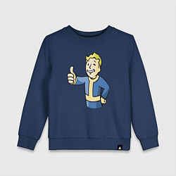 Свитшот хлопковый детский Fallout vault boy, цвет: тёмно-синий