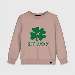 Свитшот хлопковый детский Get lucky, цвет: пыльно-розовый