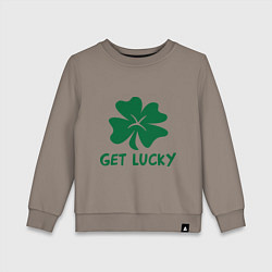 Свитшот хлопковый детский Get lucky, цвет: утренний латте