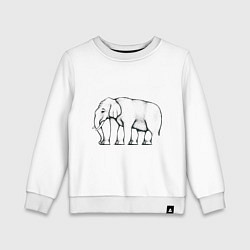 Свитшот хлопковый детский Сколько ног у слона, цвет: белый