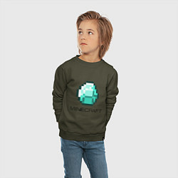 Свитшот хлопковый детский Minecraft Diamond, цвет: хаки — фото 2