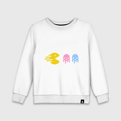 Свитшот хлопковый детский Pac-Man: Fast Eat, цвет: белый