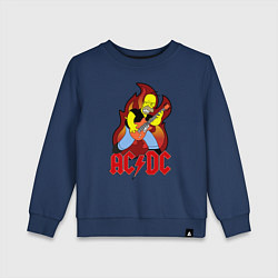 Свитшот хлопковый детский AC/DC Homer, цвет: тёмно-синий