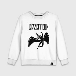 Свитшот хлопковый детский Led Zeppelin Swan, цвет: белый